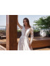 Long Sheer Sleeves Lace Tulle V Back Garden Wedding Dress